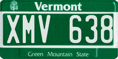 VT license plate XMV638