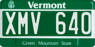VT license plate XMV640