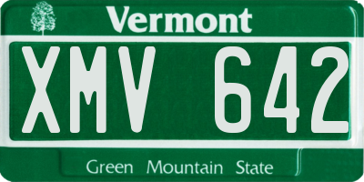VT license plate XMV642
