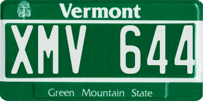 VT license plate XMV644