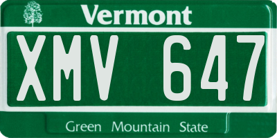 VT license plate XMV647