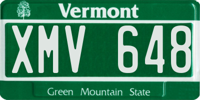 VT license plate XMV648