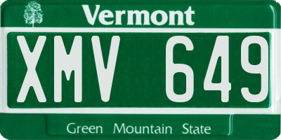 VT license plate XMV649