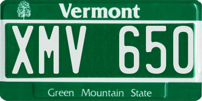 VT license plate XMV650