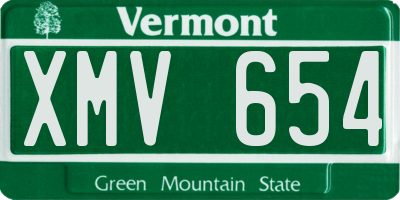 VT license plate XMV654