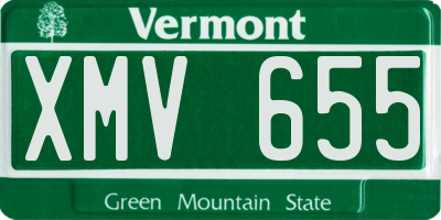 VT license plate XMV655