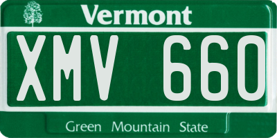 VT license plate XMV660