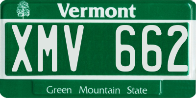 VT license plate XMV662