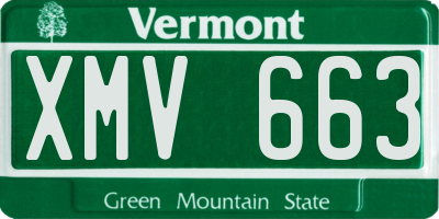 VT license plate XMV663