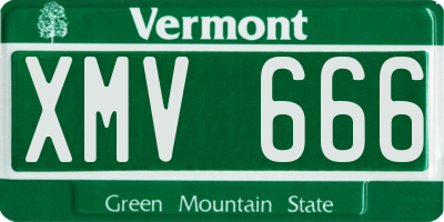 VT license plate XMV666
