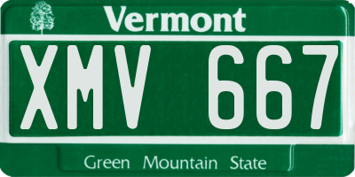 VT license plate XMV667