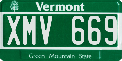VT license plate XMV669