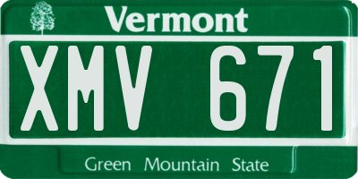 VT license plate XMV671