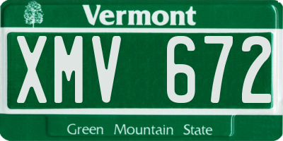 VT license plate XMV672