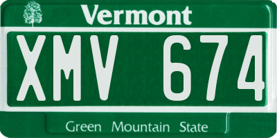 VT license plate XMV674