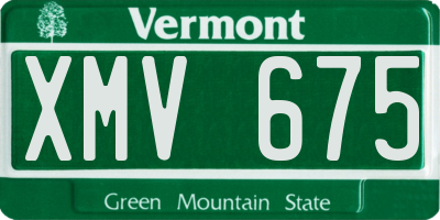 VT license plate XMV675