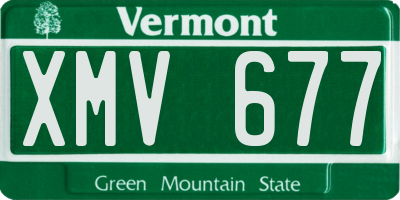 VT license plate XMV677