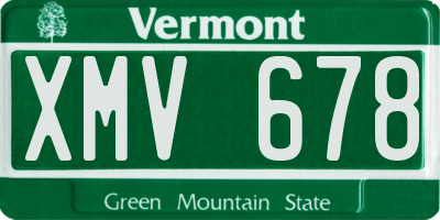 VT license plate XMV678