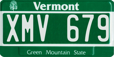 VT license plate XMV679