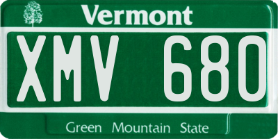 VT license plate XMV680