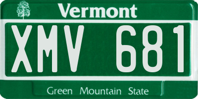VT license plate XMV681