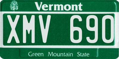 VT license plate XMV690
