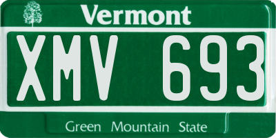 VT license plate XMV693