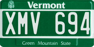 VT license plate XMV694