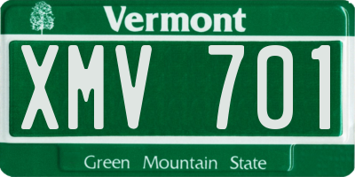 VT license plate XMV701
