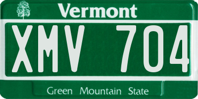 VT license plate XMV704