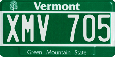 VT license plate XMV705
