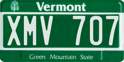 VT license plate XMV707