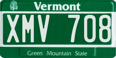 VT license plate XMV708