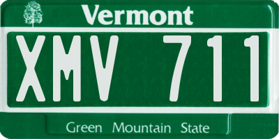 VT license plate XMV711