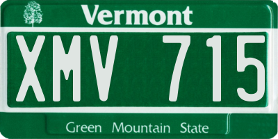 VT license plate XMV715