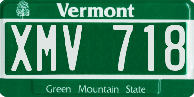 VT license plate XMV718