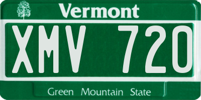 VT license plate XMV720