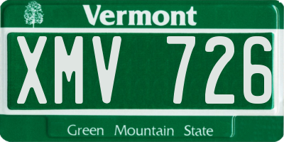 VT license plate XMV726