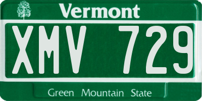 VT license plate XMV729