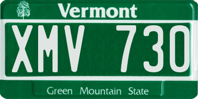 VT license plate XMV730