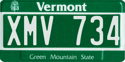VT license plate XMV734