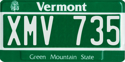VT license plate XMV735