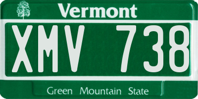 VT license plate XMV738