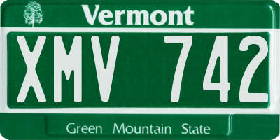 VT license plate XMV742