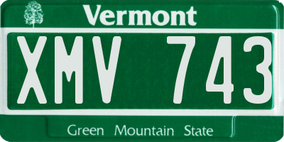 VT license plate XMV743