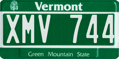 VT license plate XMV744