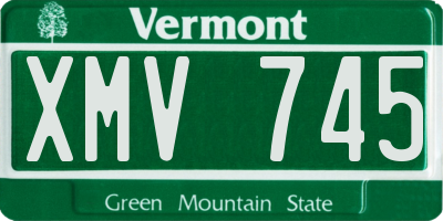VT license plate XMV745