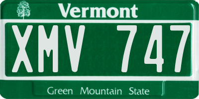 VT license plate XMV747