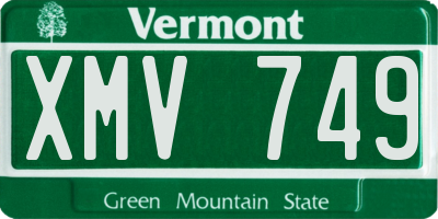 VT license plate XMV749