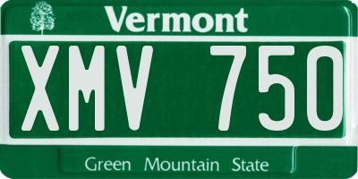 VT license plate XMV750